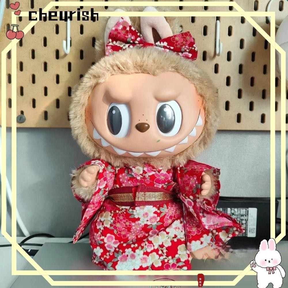 Cheurish Labubu เสื้อผ้าตุ๊กตา, Handmade การ์ตูน Labubu ชุดบอดี้สูท, แฟชั่นเปลี่ยนได้น่ารัก Labubu Kimono สําหรับ 30 ซม. Labubu ตุ๊กตา