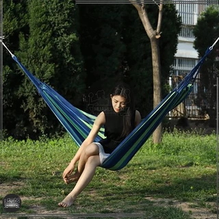 แบบพกพา เปลยวน170X70CM บ้าน เปลเดินป่าcamping hammock เปลรับน้ำหนัก 150kg เปลญวนผ้าใบ(แถมฟรีกระเป๋าและเชือก)