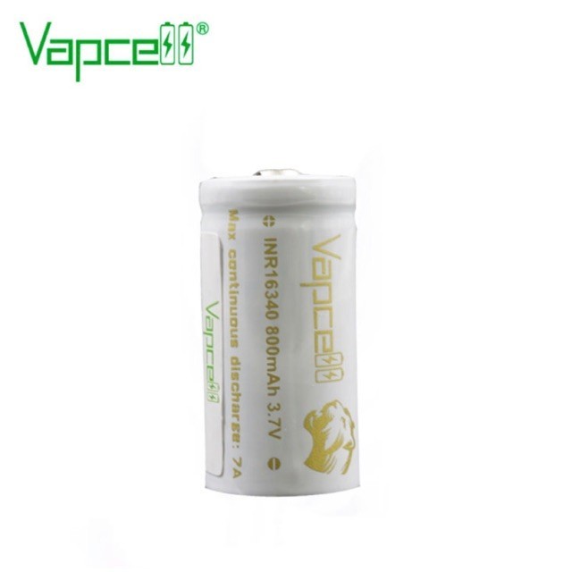 ทนทาน ถ่านชาร์จ Vapcell INR16340 800mAh/850mAh(CR123A)3.7V 1 ก้อน