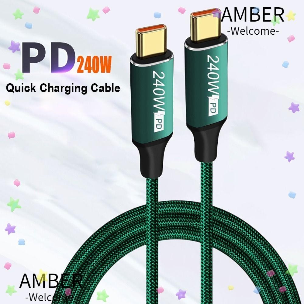 Amber สายชาร์จ USB C ชิป EMAKER QC 4.0 PD 240W สําหรับโทรศัพท์มือถือ