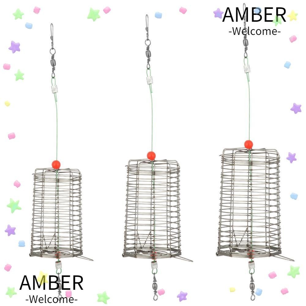 Amber กรงเหยื่อตกปลา แบบพกพา สําหรับให้อาหารปลา