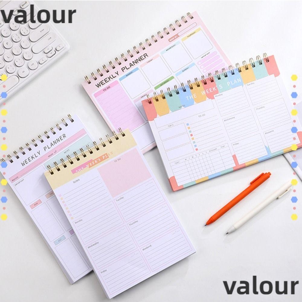 Valour สมุดโน้ต แพลนเนอร์รายสัปดาห์ จดทะเบียนภาษาอังกฤษ ขนาด A5 2024 สําหรับนักเรียน
