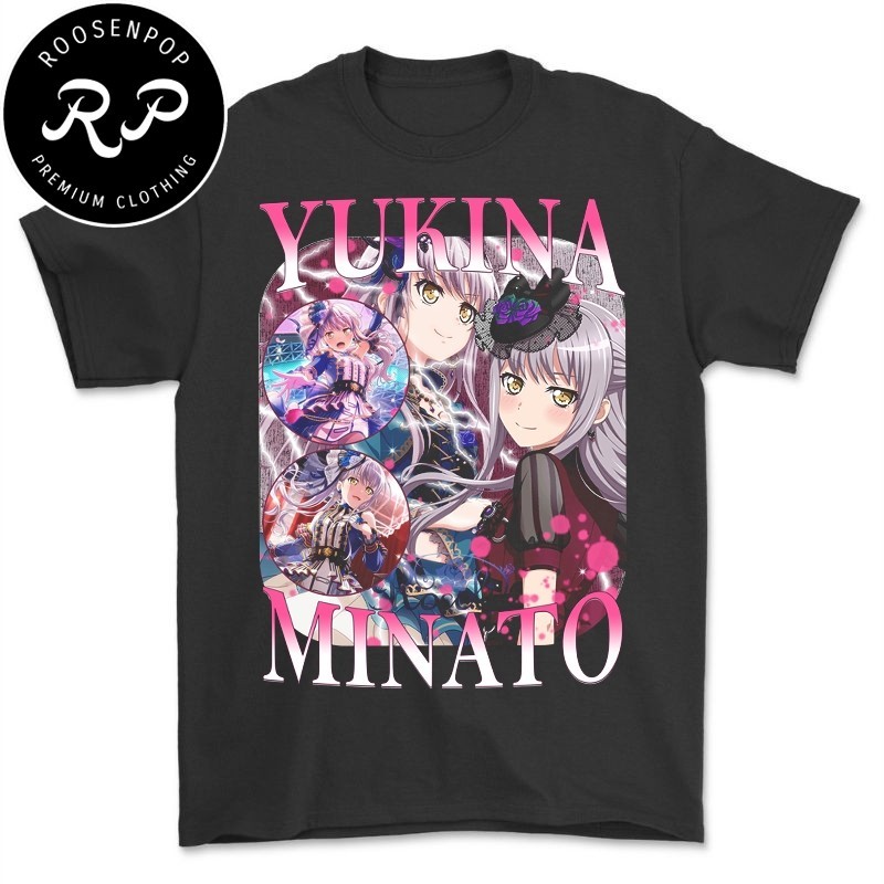 ใหม่ Yukina Minato Bang Dream Poppin Party Anime T-Shirt Anime T-Shirt Anime T-Shirt Standard Distro
