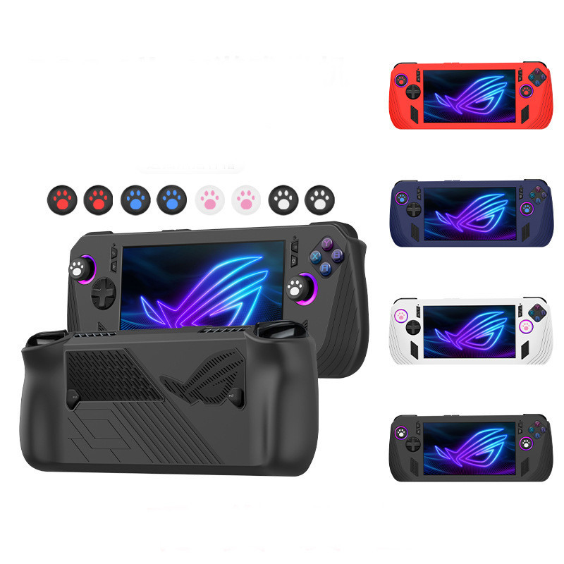 เคสป้องกันสําหรับ ASUS Rog Ally X,Full Body Soft ซิลิโคนคอนโซลเกมมือถือ Drop-Proof Protector กรณีกันกระแทก,ลื่น,Anti-Collision Protector Shell Sleeve