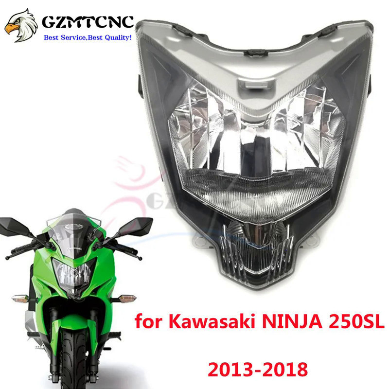 GZ ไฟหน้าชุดประกอบไฟหน้าสำหรับ Kawasaki Z250 SL Ninja 250SL 2013-2018ไฟหน้า Z250SL NINJA250SL 13-18