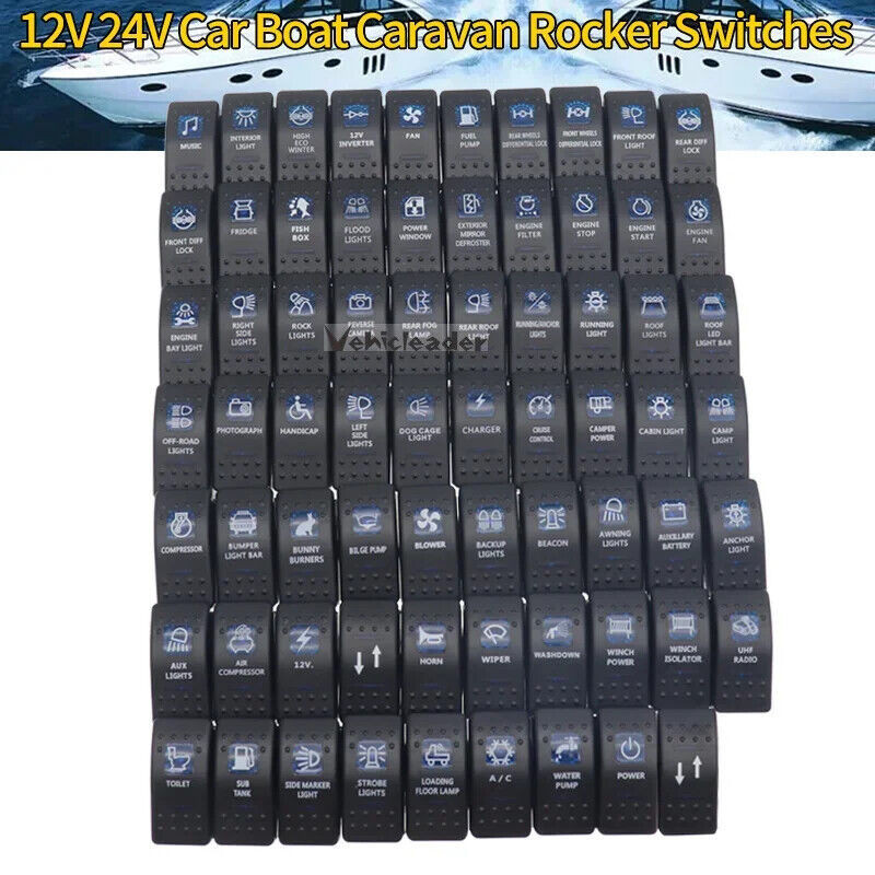 12v เรือรถปิด, On Off On Rocker Switch Blue Red Led สําหรับ Carling Arb 4x4