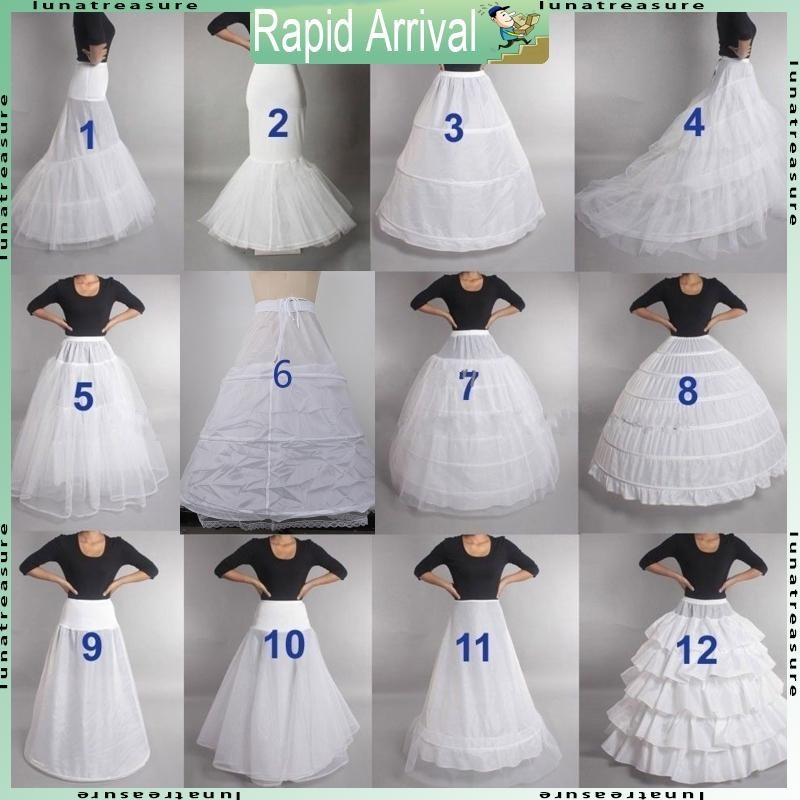 Lun Petticoat Crinoline Slips Hoop กระโปรง Vintage Puffy Underkirt สําหรับชุดชุด