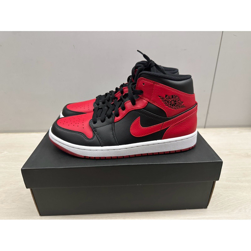 Treatment Air A/J1 Mid "Bred" Black Red Small Forbidden Basketball Shoes A/J 1 Men Style 554724-074