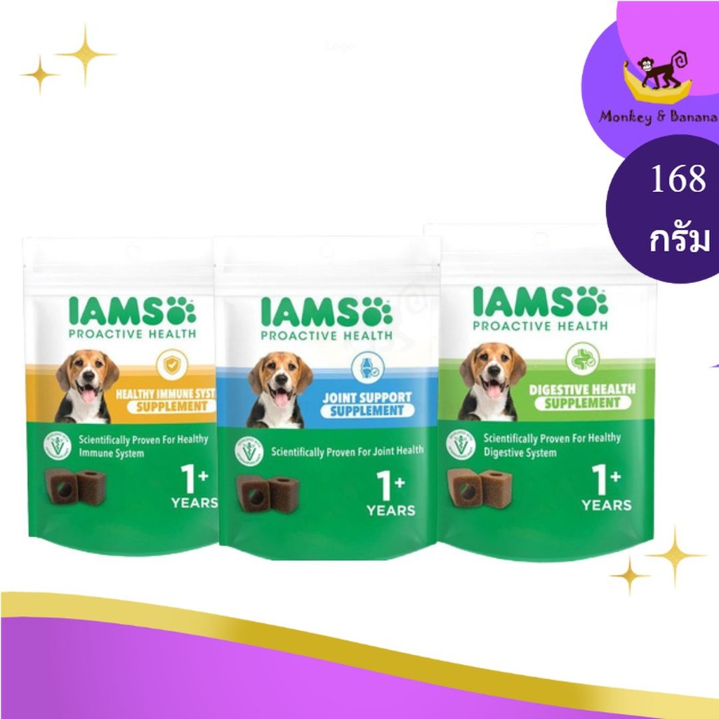 อาหารเสริมสุนัข IAMS ไอแอมส์ - อาหารเสริมเคี้ยว ขนาด 168กรัม