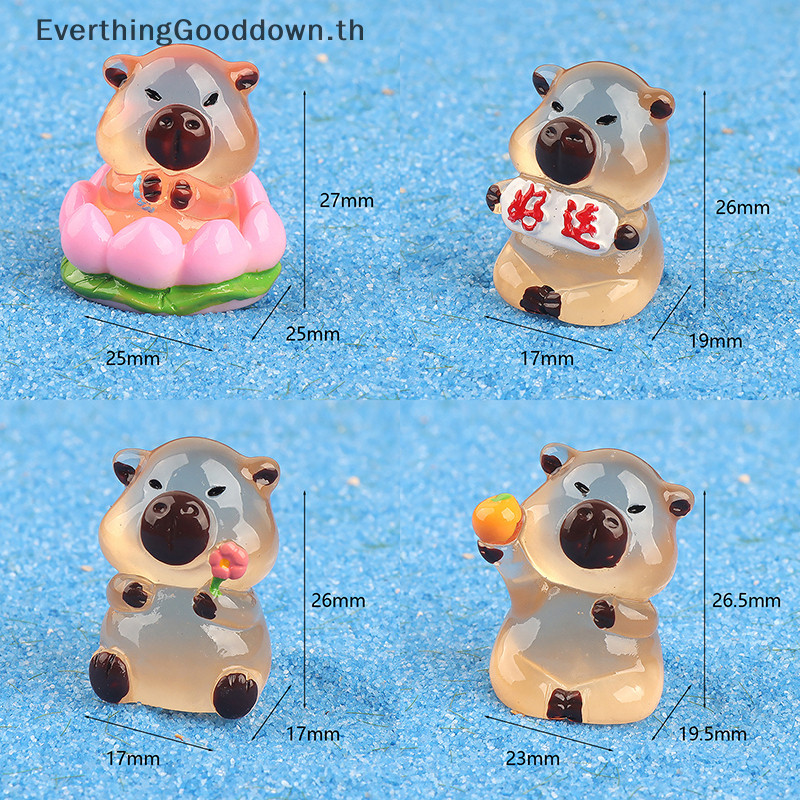 Ever การ์ตูน Mini Luminous Capybara Miniature Figurine หัตถกรรมน่ารักเครื่องประดับ Kawaii เดสก์ท็อป DIY อุปกรณ์ตกแต่งบ้านของขวัญ TH
