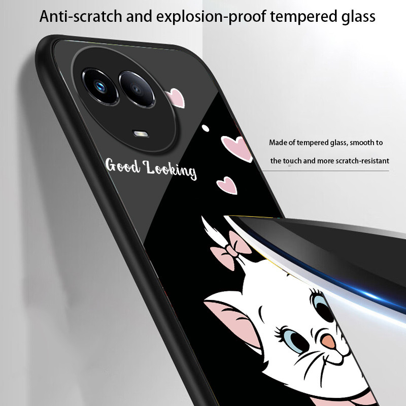 เคสกระจก OPPO realme 11 5g / realme 11x 5g เคสกระจกนิรภัยฝาหลังแบบแข็งขอบซิลิคอนอ่อน ราคา ถูกที่สุด ดีลบีเคเค แกลเลอรีภาพที่ 9