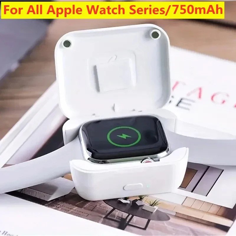 Fast Magnetic Watch Wireless Charger สําหรับ Apple Watch 1-9 SE IWatch Dock อะแดปเตอร์ 750mAh Power Bank สถานีฐานชาร์จแบบพกพา