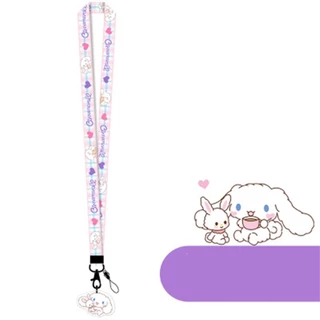 Key Badge Lanyard Kawaii Cinnamoroll Melody ID บัตรเครดิต Pass สายคล้องคอเชือกแขวนความปลอดภัยเชื่อมต่อ PieceKey อุปกรณ์เสริม