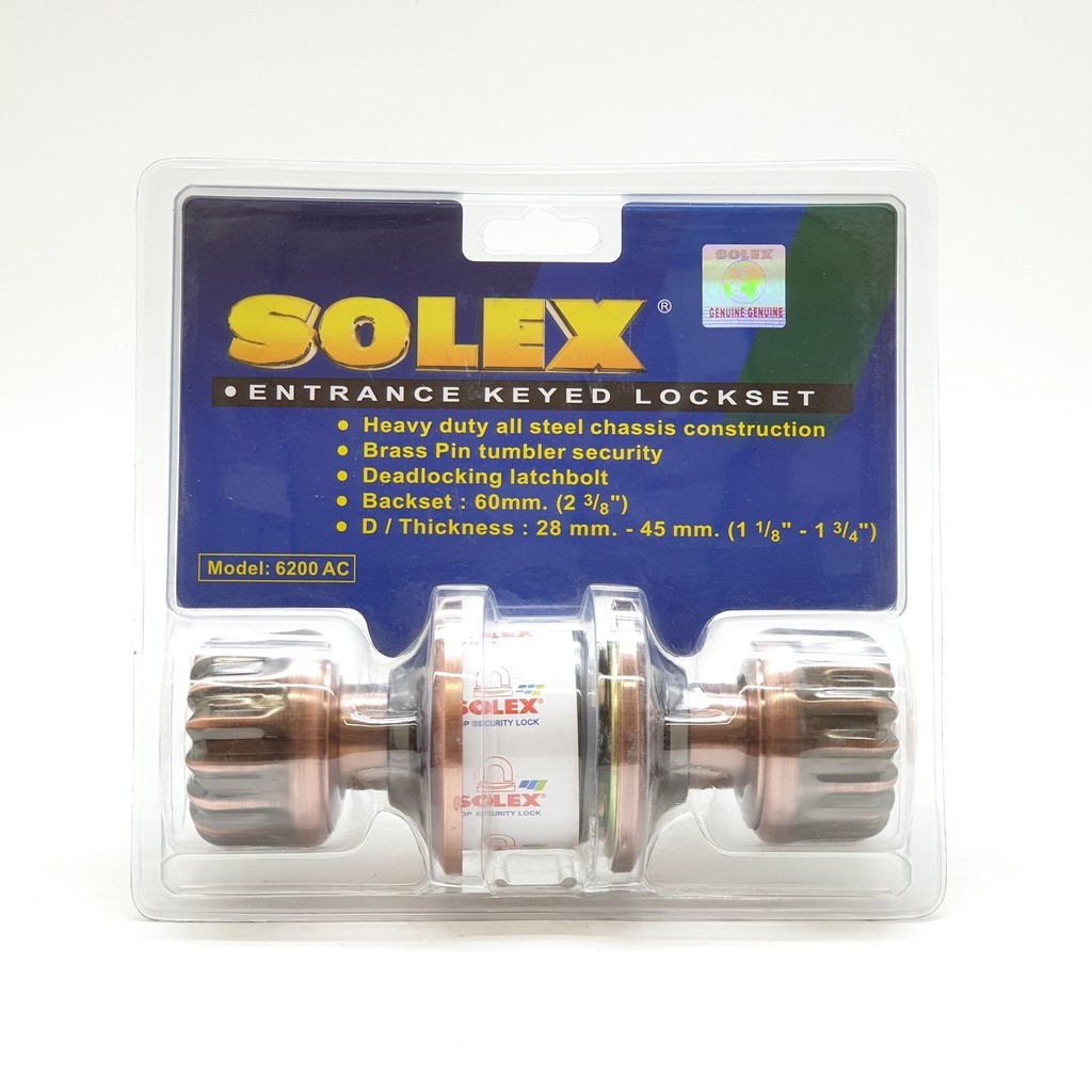 Changdee eco SOLEX ลูกบิดห้องทั่วไป หัวมะยม สเตนเลส-304 รุ่น 6100AC สีทองแดงรมดำ สินค้าดีมีคุณภาพ*
