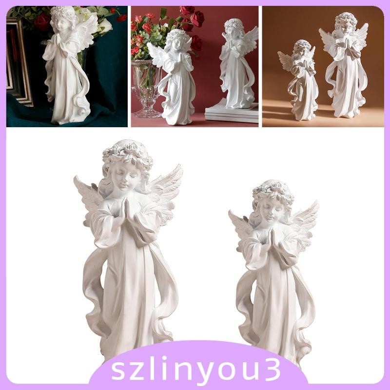 [Szlinyou3] ฟิกเกอร์เรซิ่น รูปปั้นนางฟ้าอธิษฐาน สูง 15 ซม. สําหรับตกแต่ง
