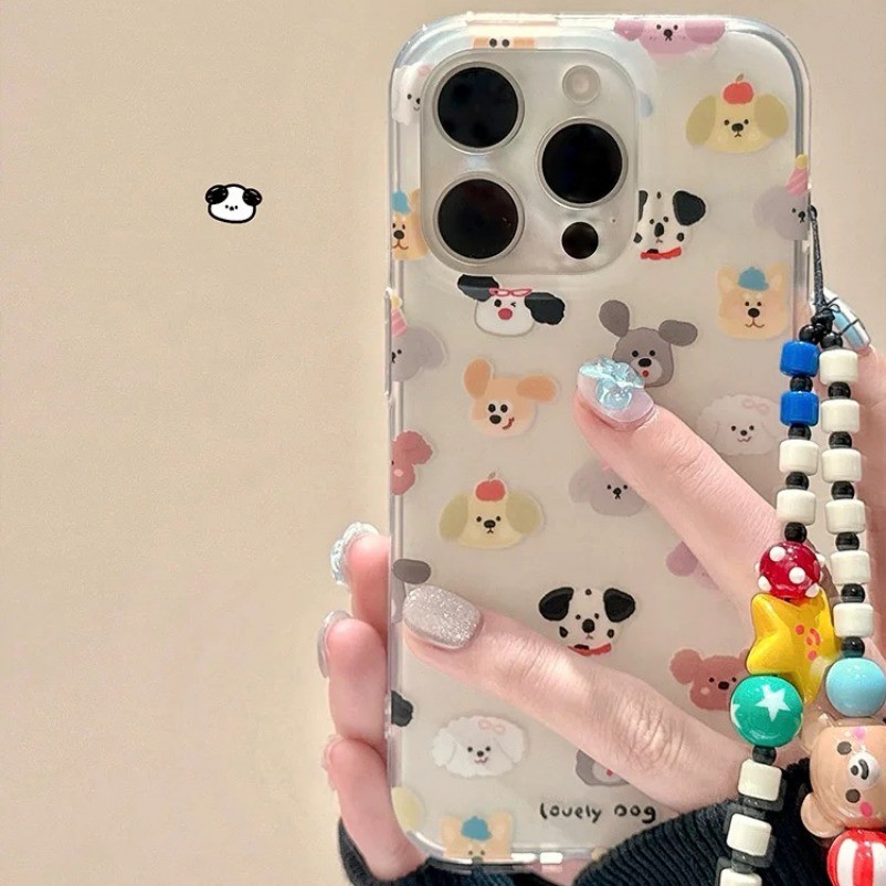Iphone 15 14 13 12 11 Pro Max X Xr Xs Max 7 8 Plus SE2020 เคสโทรศัพท์การ์ตูนสุนัข Park + Lanyard Clear Soft ฝาหลัง