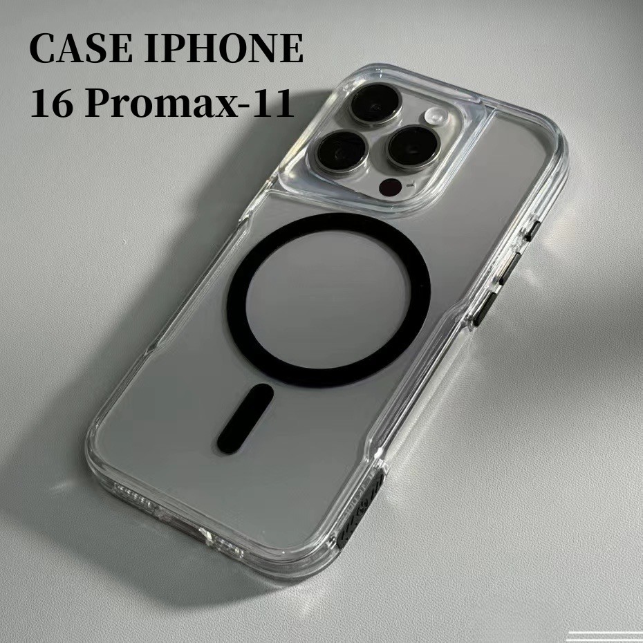 ใหม่สําหรับ iPhone 16 ProMax เคสโทรศัพท์แม่เหล็ก iP 11 12 13 14 15 16 Pro Max โปร่งใส anti drop กันกระแทกเคสโทรศัพท์ Hard ฝาหลัง