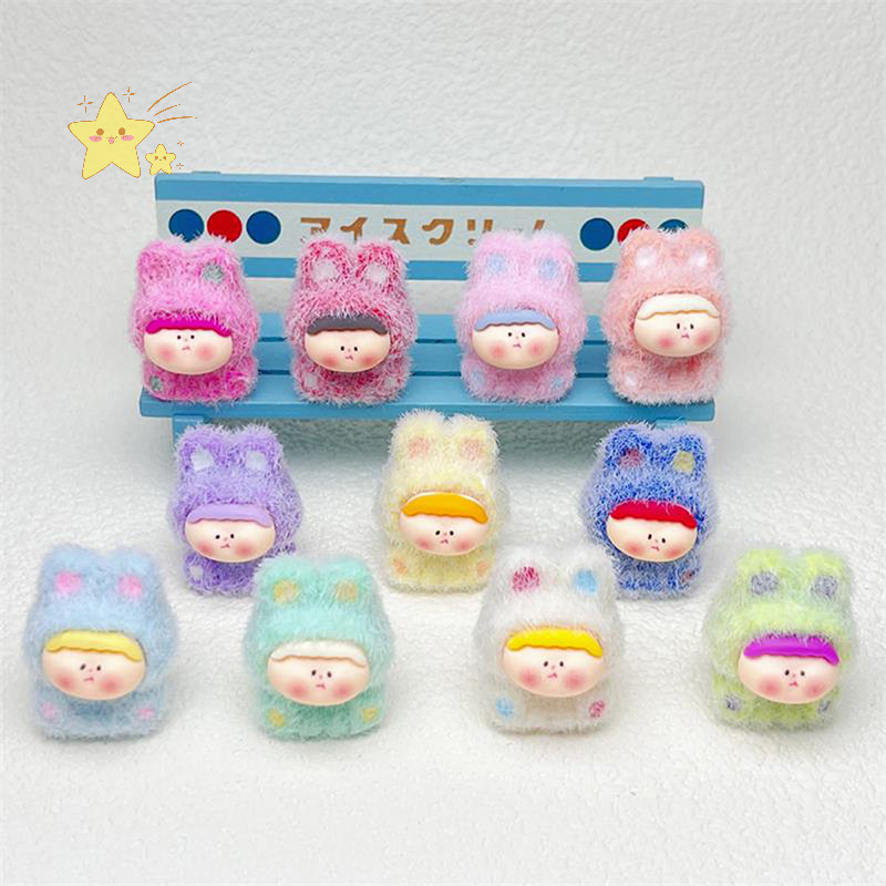 [JBTH] สุ่มหนึ่งน่ารัก Dopamine Flocked Furball Lilith 3D Ch เครื่องประดับรถตกแต่งบ้านเครื่องประดับ DIY อุปกรณ์กุญแจหัตถกรรมของขวัญ [JB]