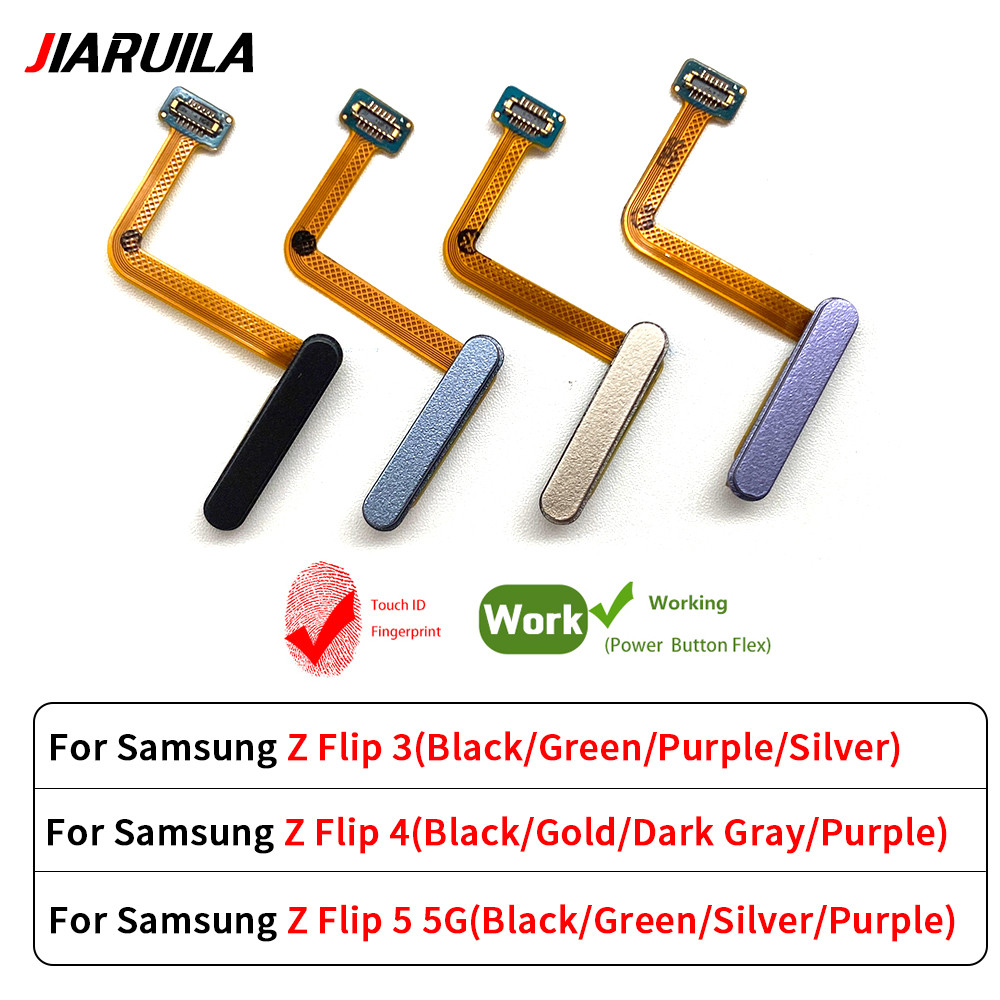ใหม่สําหรับ Samsung Z Flip 3 4 5 5G F711 F721 F731 ปุ่มบ้านเซ็นเซอร์ลายนิ้วมือ Flex พร้อมปุ่ม Power Flex สาย