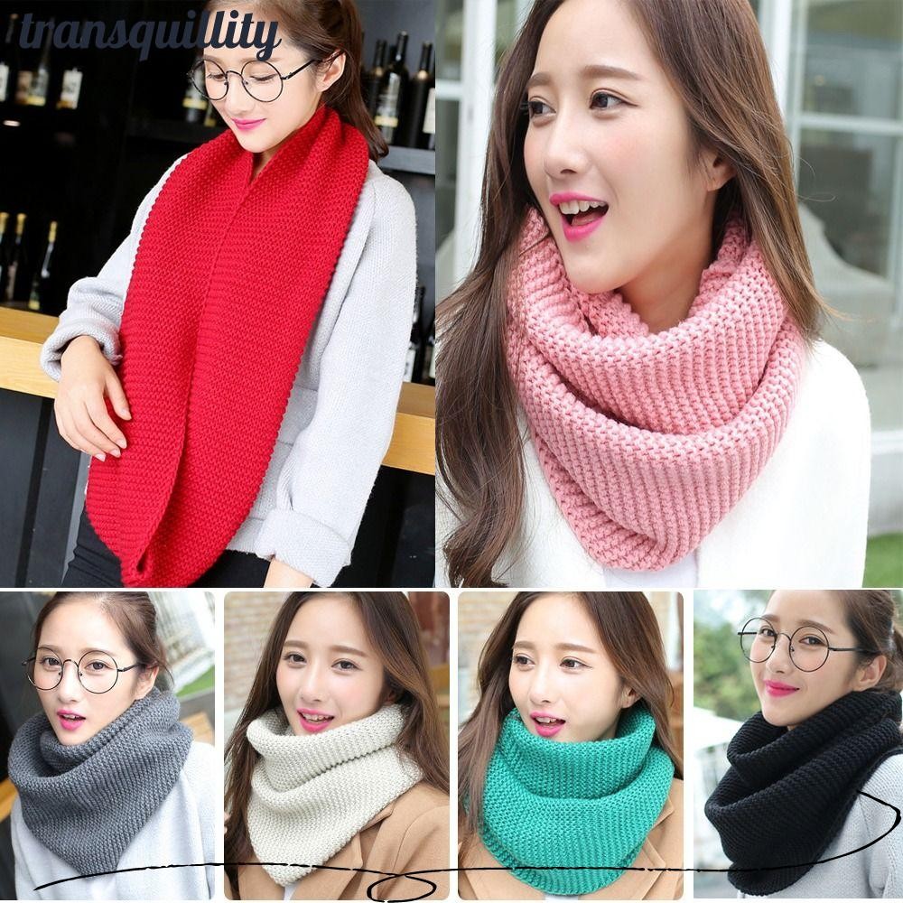 Transquillity ความร้อนคออุ่น,Windproof หนาผ้าพันคอถัก,อุ่นคอสีทึบแฟชั่น Bib ผ้าพันคอฤดูหนาวฤดูใบไม้ร่วงฤดูหนาว