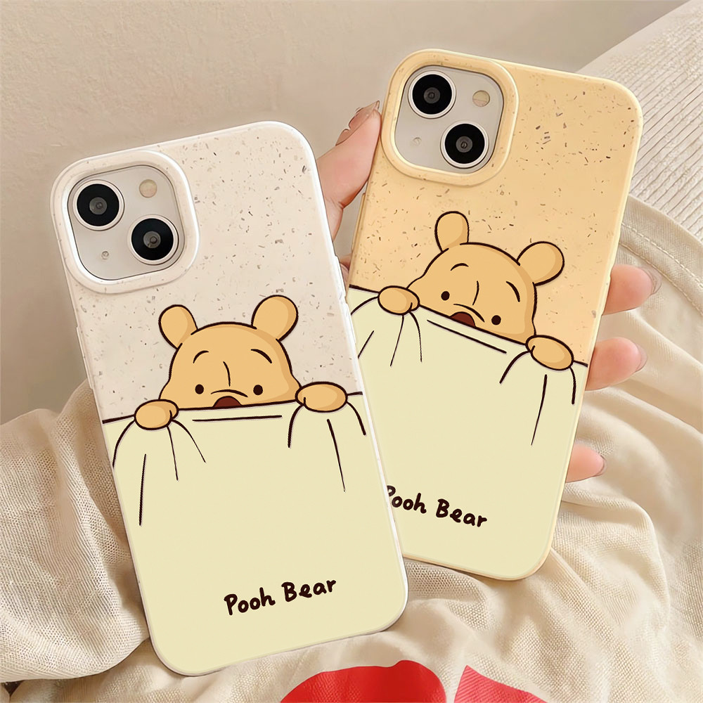 ข้าวสาลีสีขาวสําหรับiphone 16promax 15 14 11 pro max 13 12 7 8 Plus X XR XSMax Winnie Poohดึงผ้านวมก