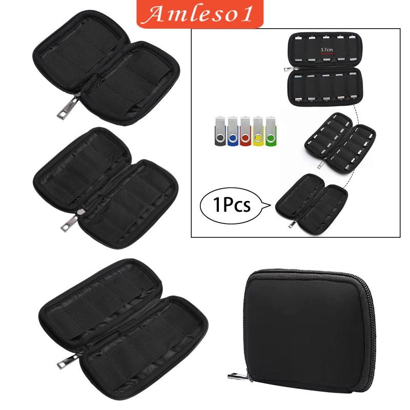 [Amleso1] Usb Flash Drive Holder Storage Bag USB Flash Drive Box Zippered USB Carrying Case for USB 