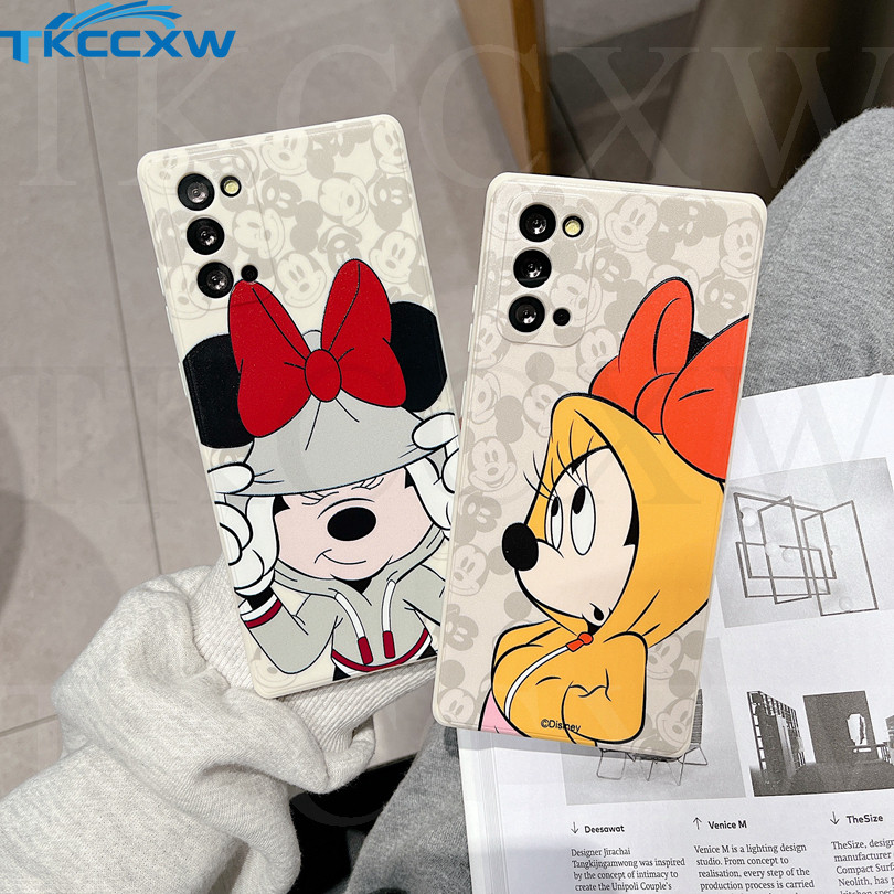 สําหรับvivo V25e V23e V23 V20 V40 Pro V15 S1 Proเคสโทรศัพท์น่ารักMickey Minnieซิลิโคนสแควร์ขอบนุ่ม