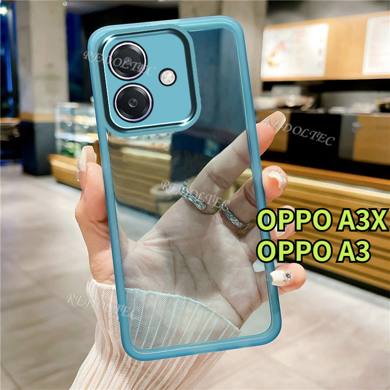 เคส OPPO A3X A3 4G 5G 2024 ใหม่สีบริสุทธิ์บางปลอกโปร่งใส OPPOA3X OPPOA3 X กันกระแทกฝาครอบโทรศัพท์ใสนุ่มพร้อมตัวป้องกันกล้องเลนส์เต็ม – โปรปัง
