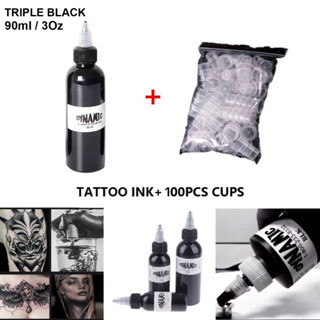 ชุดถ้วยหมึกสักถาวร ไดนามิก ของแท้ หมึกสัก แบบไดนามิก สีดํา T…