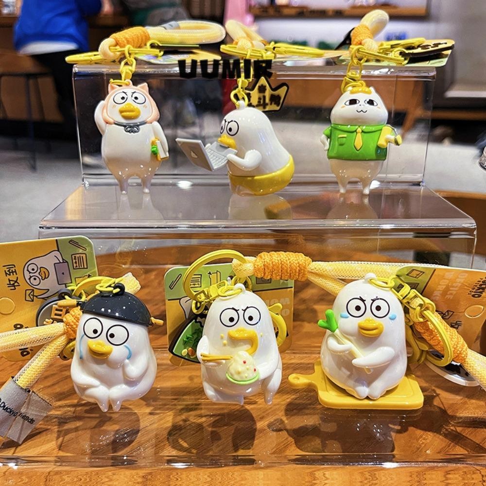 พวงกุญแจเป็ดทํางาน รูป PVC Xiao Liu แหวนกุญแจเป็ด จี้กระเป๋าการ์ตูนสร้างสรรค์