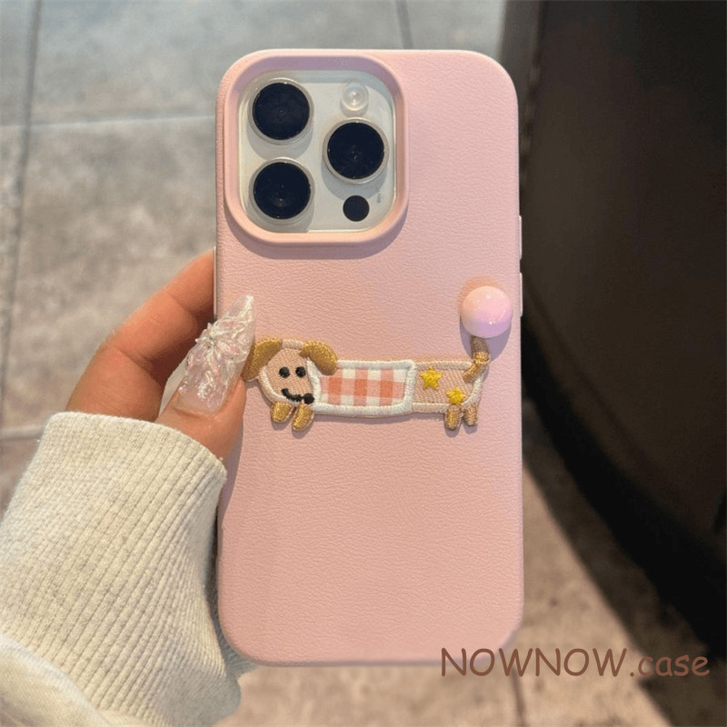 สําหรับiphone 15 14 13 12 11 Pro MAX X XR XS MAX 7 8 Plus SE 2020 INSการ์ตูนน่ารักDIYสุนัขเคสโทรศัพท์รูปแบบหนังSoft Shell