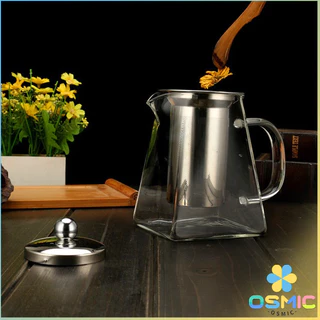 MIC แก้วกาชงชา ตัวกรองสแตนเลส ก้นออกแบบเป็นเหลี่ยม ไลฟ์สไตล์เม็กซิโก Glass teapot