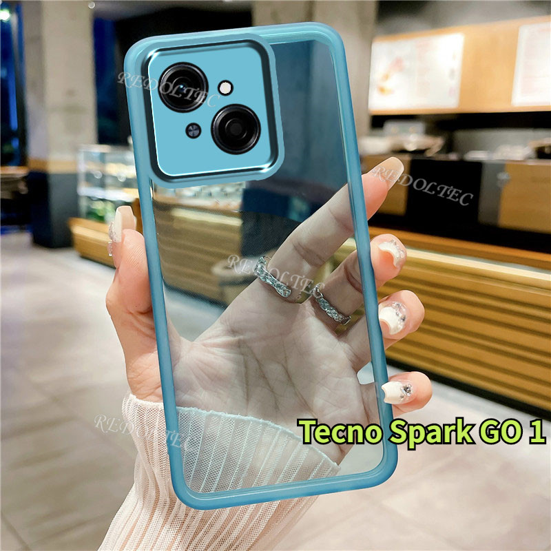 เคส Tecno Spark Go 1 / Spark Go 1S 2024 ใหม่สีบริสุทธิ์บางปลอกใส Tecno Spark GO1 Spark Go 1 S กันกระแทกฝาครอบโทรศัพท์ใสนุ่มพร้อมตัวป้องกันกล้องเลนส์เต็ม