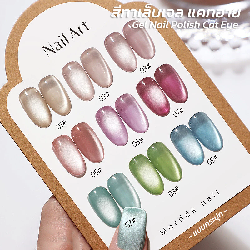 ROHWXY สีแคทอาย สีทาเล็บเจลแบบกระปุก เม็ดสีแน่น *ต้องใช้แม่เหล็กดึงสีและต้องอบ*
