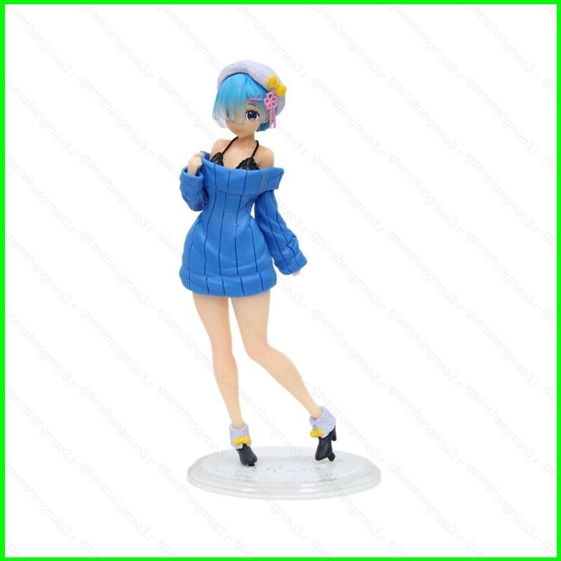 จอย‌ Re Life a Different World จาก Zero Action Figure Re0 เสื้อกันหนาวสีฟ้า Remu ตุ๊กตาของเล่นเครื่อ