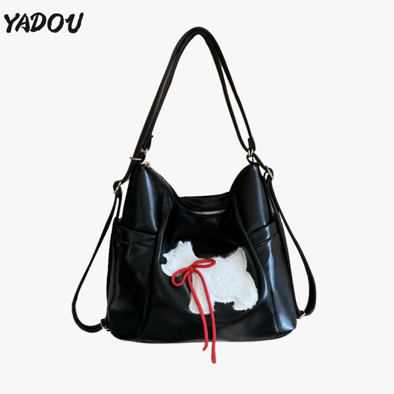 YADOU ใช่แล้ว กระเป๋าผู้หญิงเกาหลีขนาดเล็กและอเนกประสงค์พร้อมดีไซน์โบว์และกระเป๋าหิ้วความจุขนาดใหญ่