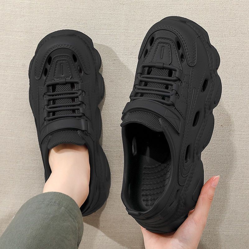 รองเท้าแตะผู้ชายคุณภาพสูง EVA หนา Soled รองเท้าแตะ Hollow Design ตกปลากลางแจ้ง Wading Anti-Slip สวมใส่ @-
