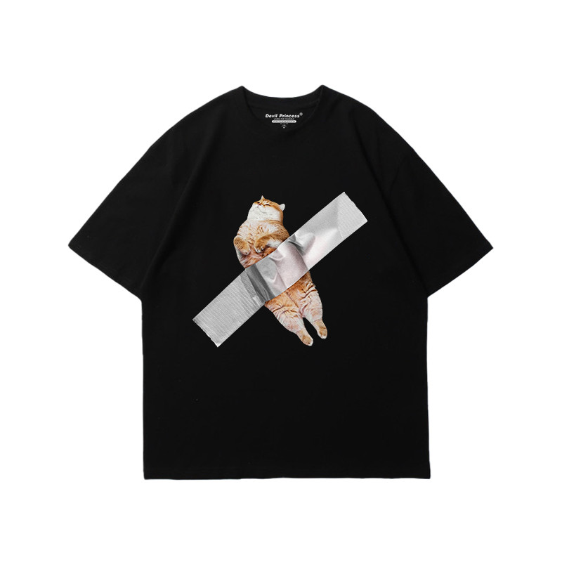 [พร้อมส่ง] เสื้อยืดแขนสั้นพิมพ์ลายผ้าฝ้ายแท้ สวมใส่สบาย ลายการ์ตูน เสื้อเชิ้ตลำลอง ระบายอากาศได้ดี oversize T-shirt