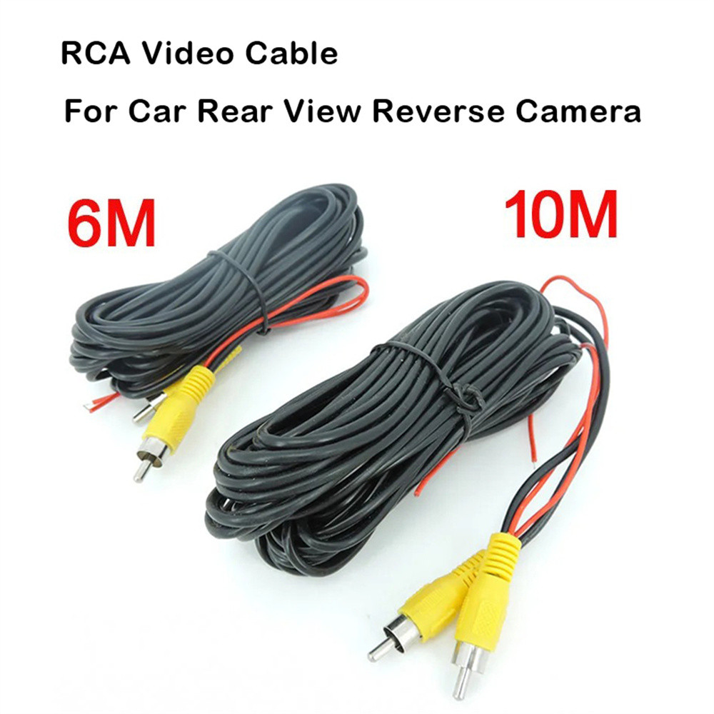 6/10m RCA Video Cable สําหรับรถยนต์ด้านหลังดูย้อนกลับกล้อง AV Extension Wire Adapter สําหรับสํารองรถมัลติมีเดีย Monitor