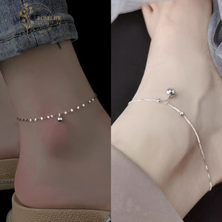 โรสไลฟ์ ส925เงิน กําไลข้อเท้าสำหรับผู้หญิง แฟชั่นเรียบหรู เห…
