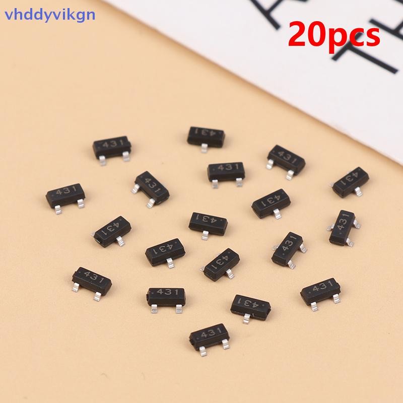 VHDD 20pcs TL431 0.5% Precision ชิปทรานซิสเตอร์ SOT-23 CJ431 TL431A อุปกรณ์เสริมอิเล็กทรอนิกส์ VN