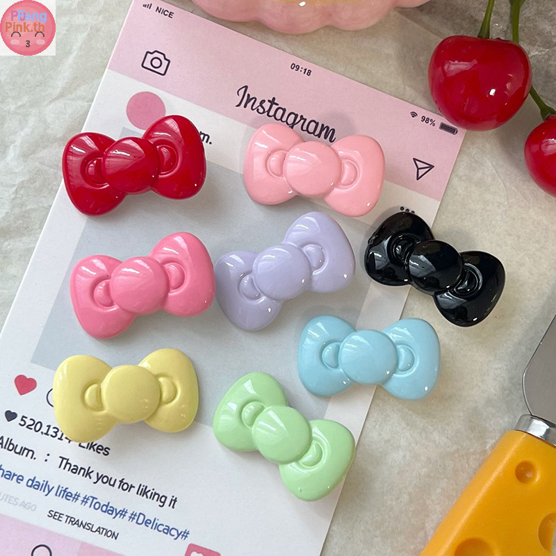 Puinkk Kawaii Bow Hairpin เครื่องประดับผมน่ารักสาวหัวใจคลิปด้านข้าง Bangs อารมณ์เครื่องประดับ TH