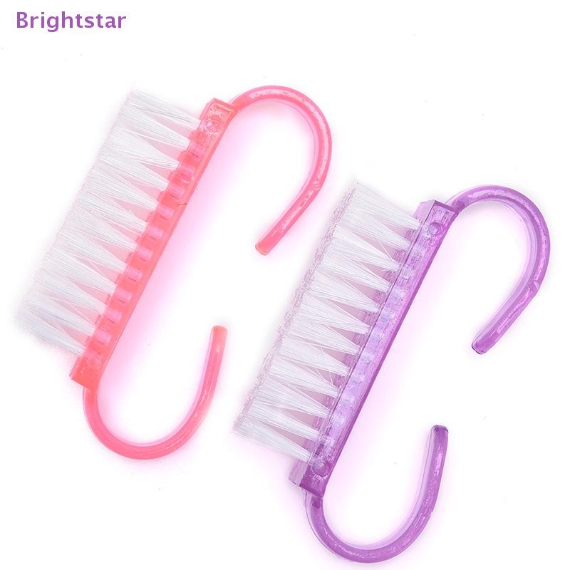 Brightstar 1 ชิ้นพลาสติกเล็บแต่งเล็บขนาดเล็กเล็บเท้าแปรงนิ้วเล็บดูแลฝุ่นสะอาดใหม่
