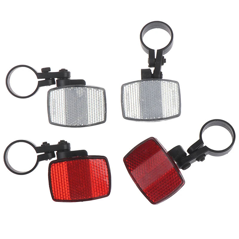 Outdoor Bike Lights Reflector Handlebar Mount Safe Reflector Bicycle Bike Front Rear Warning Red / W