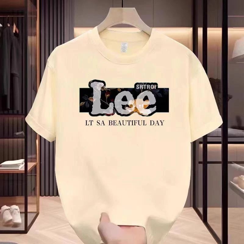เสื้อยืดแขนสั้น คอกลม ผ้าฝ้ายแท้ พิมพ์ลาย สไตล์เกาหลี อินเทรนด์ ลำลอง สำหรับผู้ชาย ฤดูร้อน 2024 มาใหม่