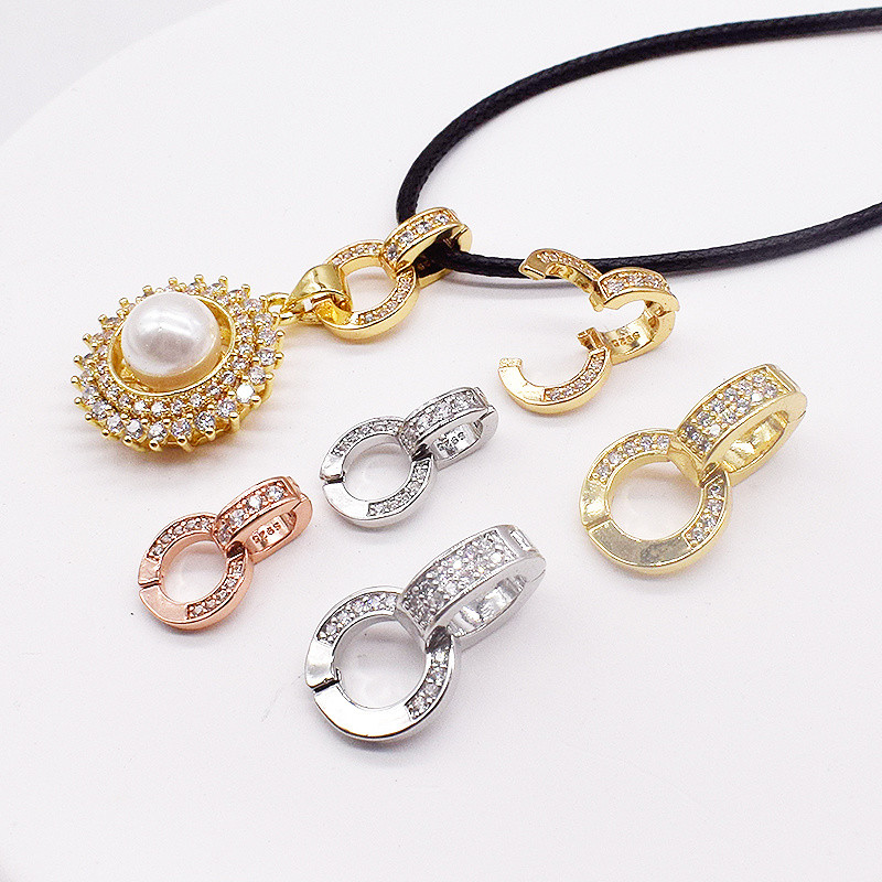 การเชื่อมต่อหัวเข็มขัด925ชุบเงินเครื่องประดับ DIY สากลหัวเข็มขัดแหวนคู่ทุกการจับคู่หัวเข็มขัดหยกสร้อยคอมุกคู่เปิดจี้หัวเข็มขัด ราคา ถูกที่สุด ดีลบีเคเค