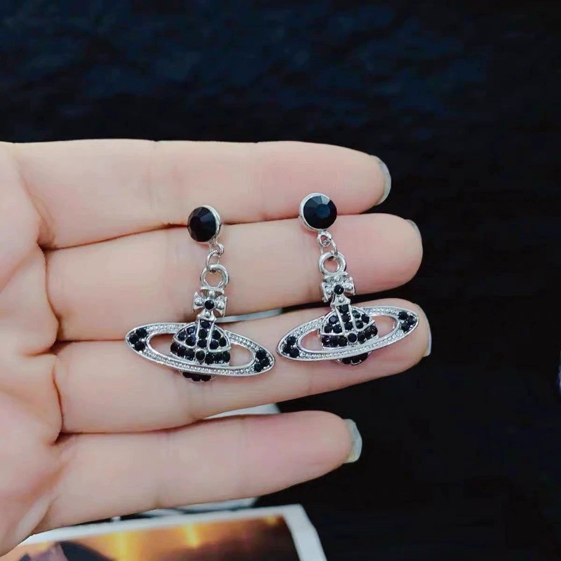 คลาสสิกเพชรเต็มดาวเสาร์จี้ต่างหูหญิง ซอก สูง-จบ รู้สึกเย็นสไตล์ต่างหูต่างหู - รูปที่ 2