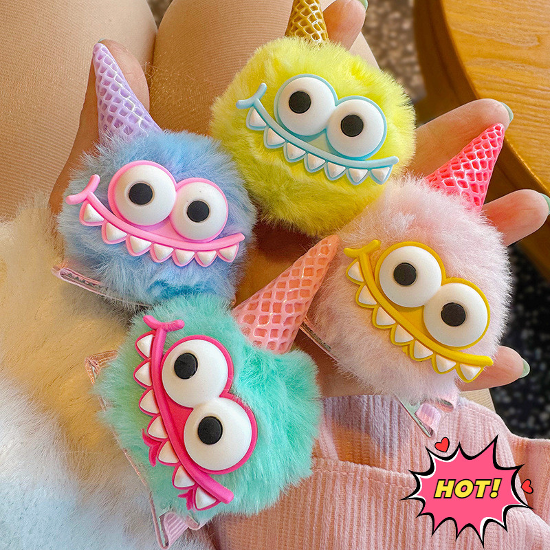 2024 ใหม่ตุ๊กตาที่มีสีสันน่ารักกิ๊บติดผมผู้หญิงอเนกประสงค์ ใบเรียกเก็บเงินเป็ด คลิปตลก หมวก