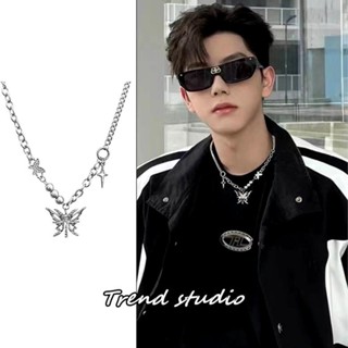 สร้อยคอแฟชั่นผีเสื้อ สร้อยคอผีเสื้อสไตล์ฮิปฮอป สามารถสวมใส่ไ…