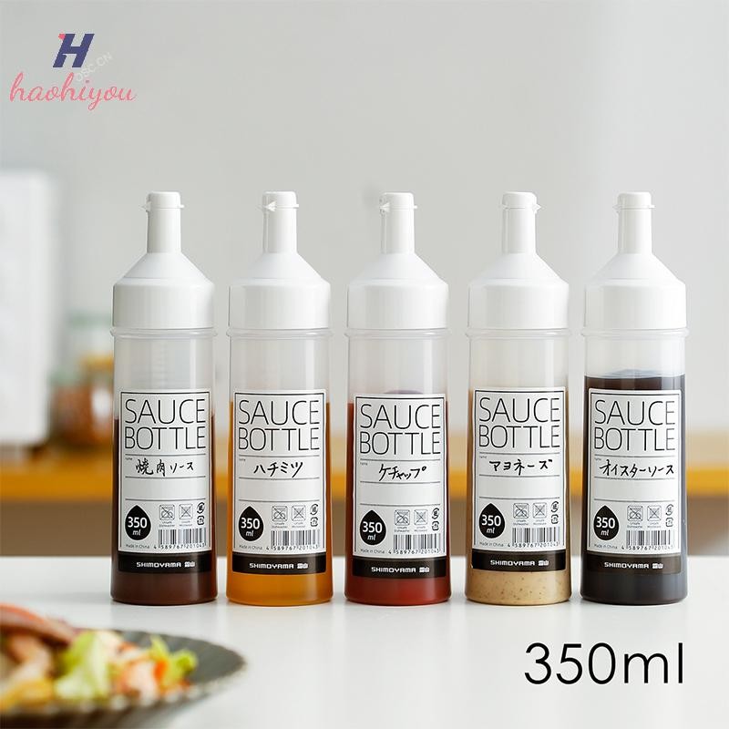 <haohiyou> เครื่องปรุงรสบีบขวด 350ml ซอสมะเขือเทศมัสตาร์ดซอสสลัดพร้อมฝาปิดพร้อมฝาปิดขวดน้ํามันมะกอกอ